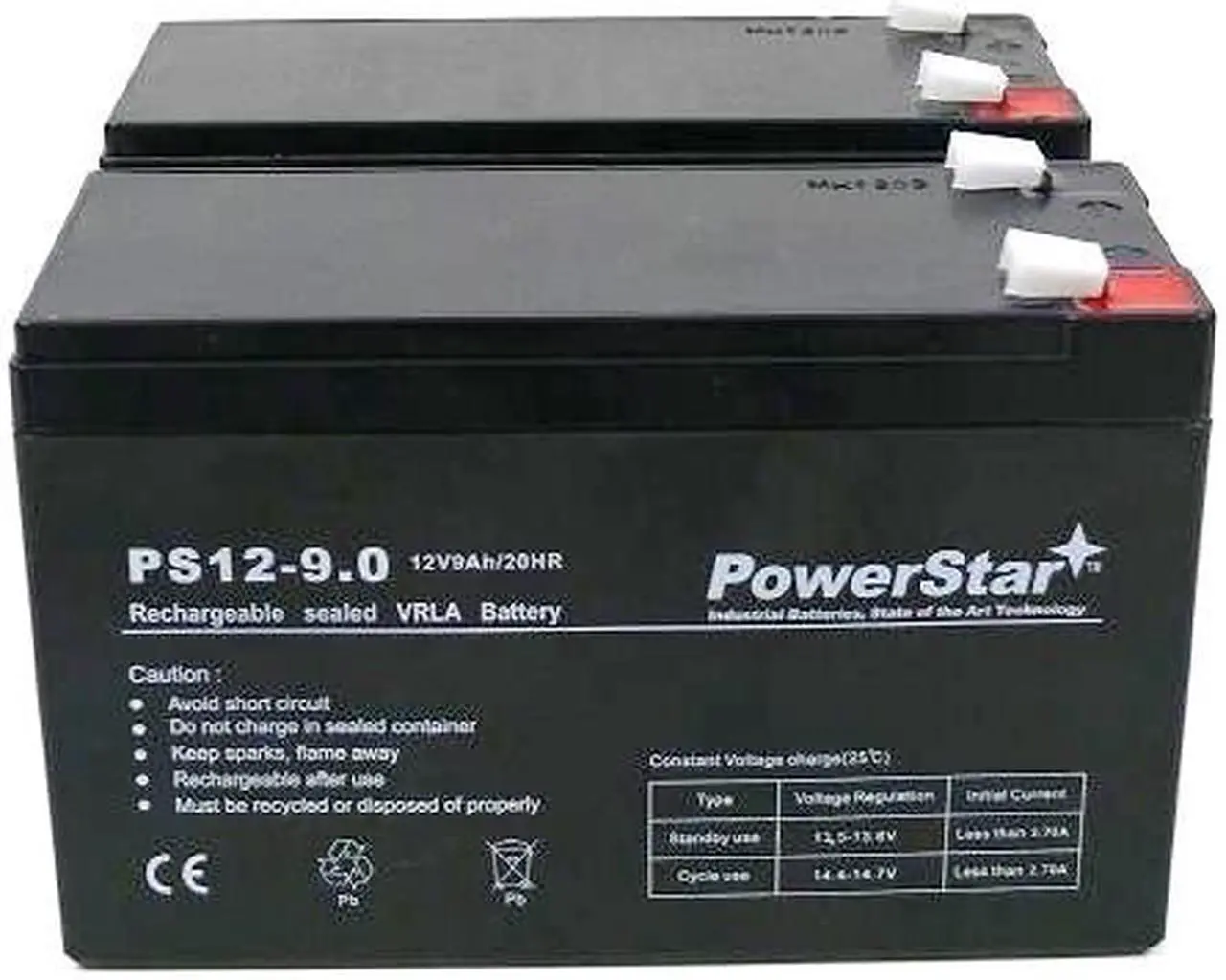 Main image of PowerStar--Replacement UB1290 12V 9Ah APC UPS Computer Back Up Power Battery - 2 Pack