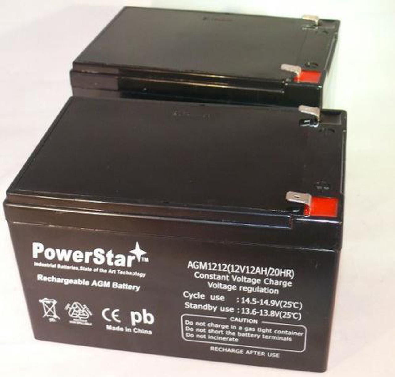Main image of PowerStar 12V 12Ah F2 UPS Battery for Opti 1400ES - 2 Pack -