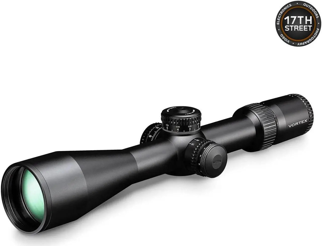 Alt view image 6 of 7 - Vortex Optics Strike Eagle 5-25x56 FFP EBR-7C MRAD Riflescope with Vortex Pro Riflescope 34mm Rings, Vortex Logo Hat Camo Black and Waith Compact Flashlight Keychain (Bundle Set)