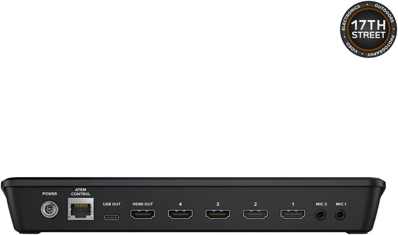 Alt view image 6 of 7 - Blackmagic Design ATEM Mini Pro 4-Channel HDMI Live Stream Switcher with SKB iSeries Hard Case for Mini Pro Switcher and Waith 3.5" (Pack of 7) Mini Cable Wraps for Cords (Black) (Bundle Set)