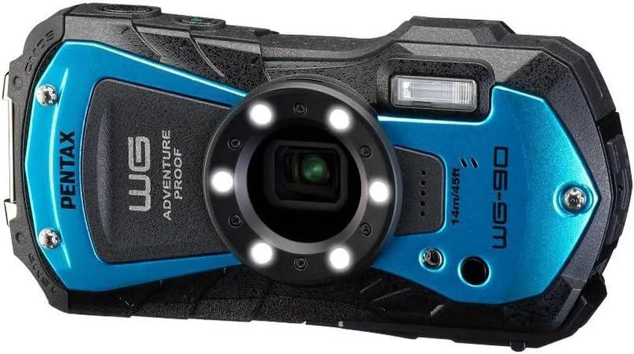 Alt view image 3 of 4 - PENTAX WG-90 Blue Waterproof Camera, Shockproof, Dustproof, Freezeproof, Built-in 6-LED Ring Light for Macro Photography
