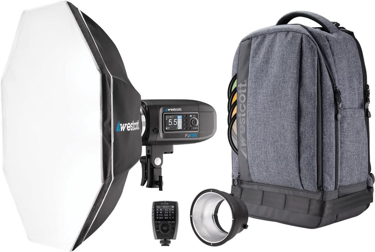 Alt view image 4 of 7 - Westcott FJ400 Strobe 1-Light Backpack Kit with FJ-X3 S Wireless Trigger for Sony Cameras