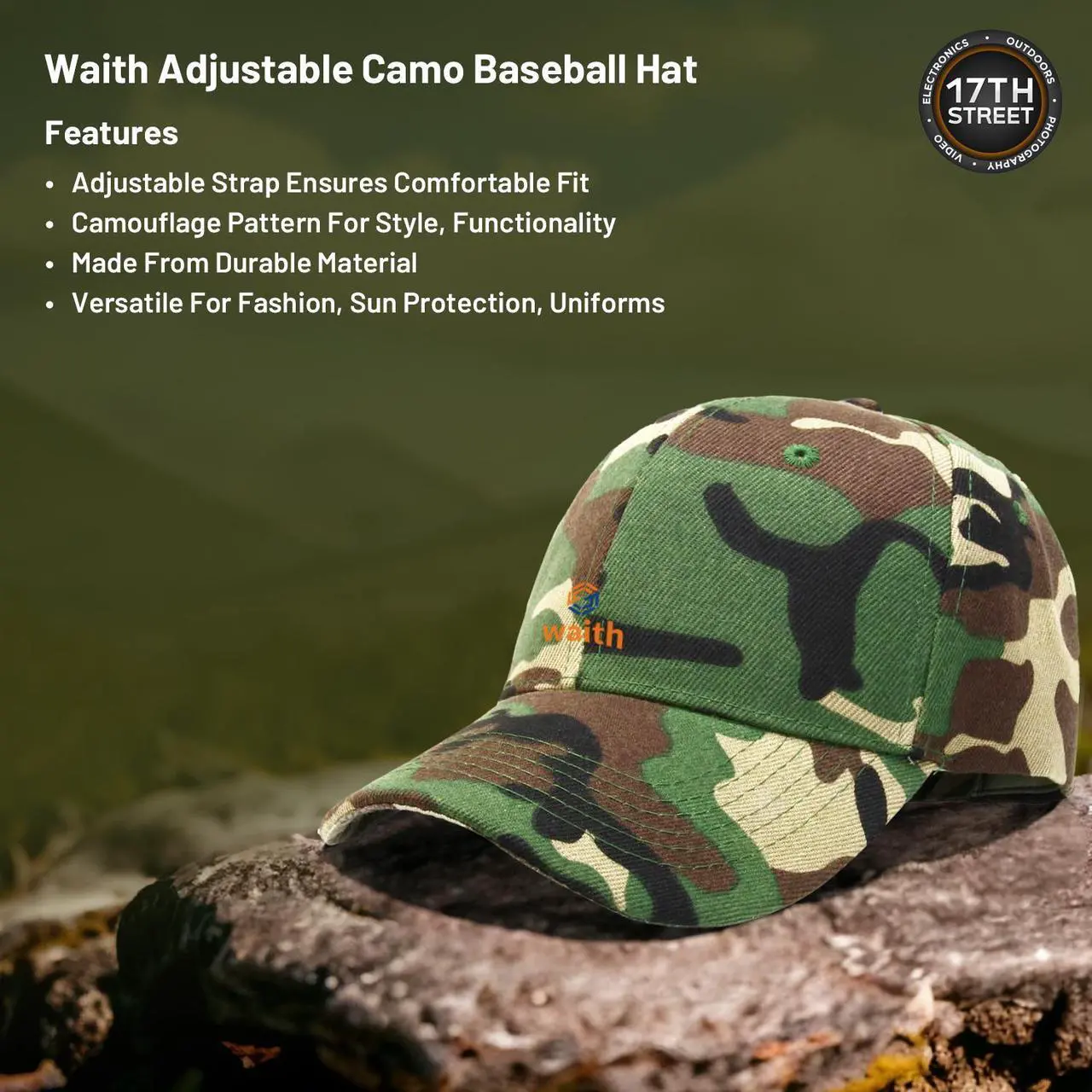 Alt view image 5 of 6 - Kowa BD II XD 8x32mm PROMINAR Roof Prism Binoculars for Bird Watching, Hiking with Waith Adjustable Baseball Hat (Camo),Waith Binocular Harness Strap and Waith Microfiber Cleaning Cloth (Bundle Kit)