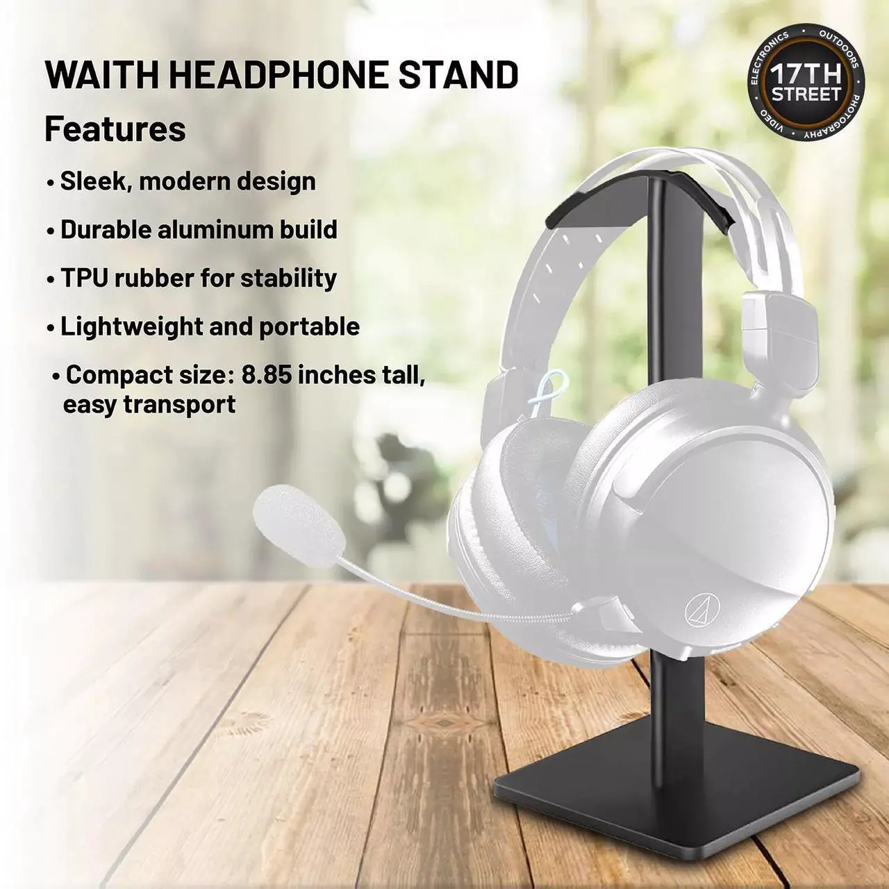 Alt view image 2 of 6 - Audio-Technica ATH-GL3 Hi-Fi Closed-Back Gaming Headset (Black) + Headset Stand