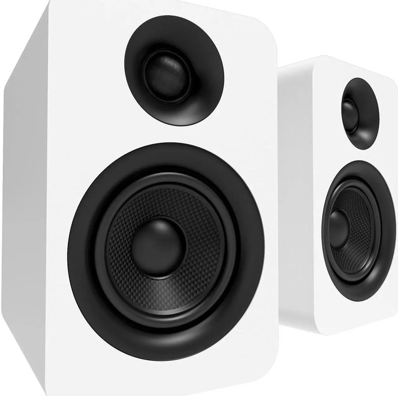 Alt view image 3 of 6 - Kanto YUP4W Passive Bookshelf Speakers with 1" Silk Dome Tweeter and 4" Kevlar Woofer - External Amplifier/Receiver Required - Pair (White)