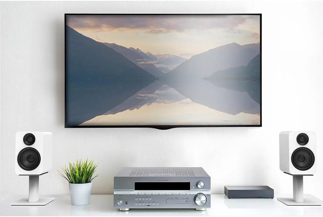 Alt view image 6 of 6 - Kanto YUP4W Passive Bookshelf Speakers with 1" Silk Dome Tweeter and 4" Kevlar Woofer - External Amplifier/Receiver Required - Pair (White)