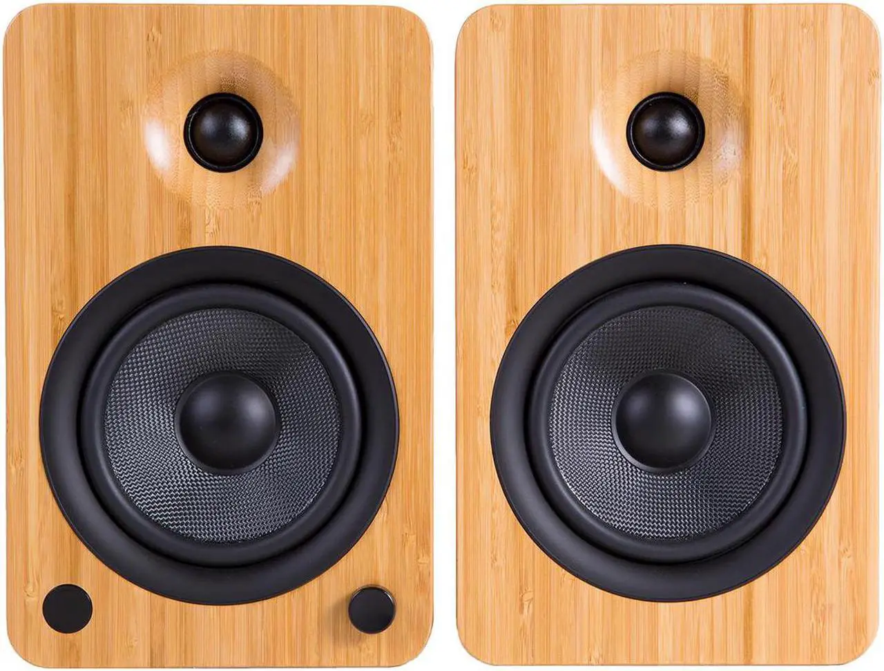 Alt view image 15 of 20 - Kanto YU4 Powered Bookshelf Speakers with Built-In Bluetooth - Pair (Bamboo)
