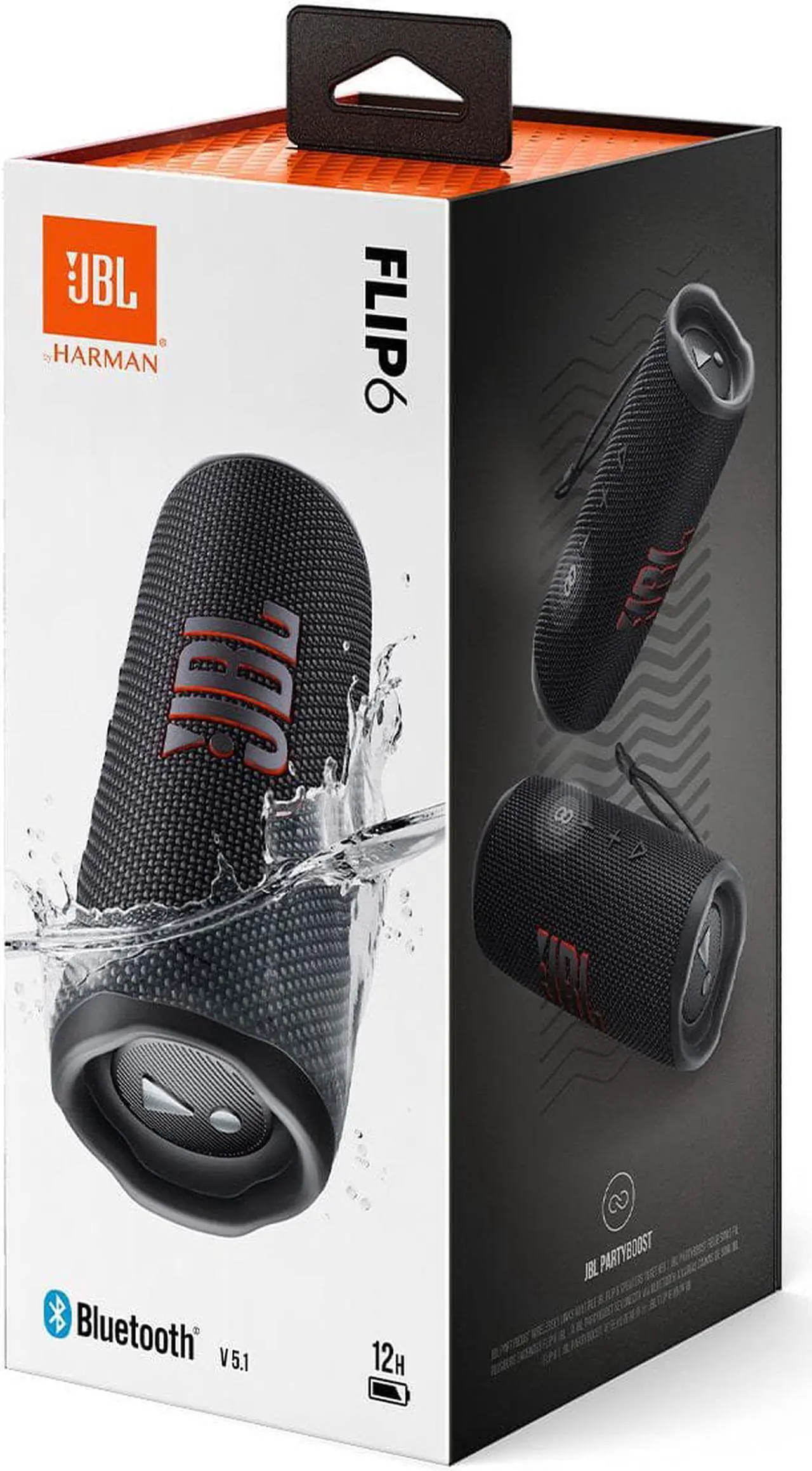Alt view image 12 of 20 - Flip 6 Portable Bluetooth Splashproof Speaker, Powerful Sound and deep bass, IPX7 Waterproof - Black JBLFLIP6BLKAM