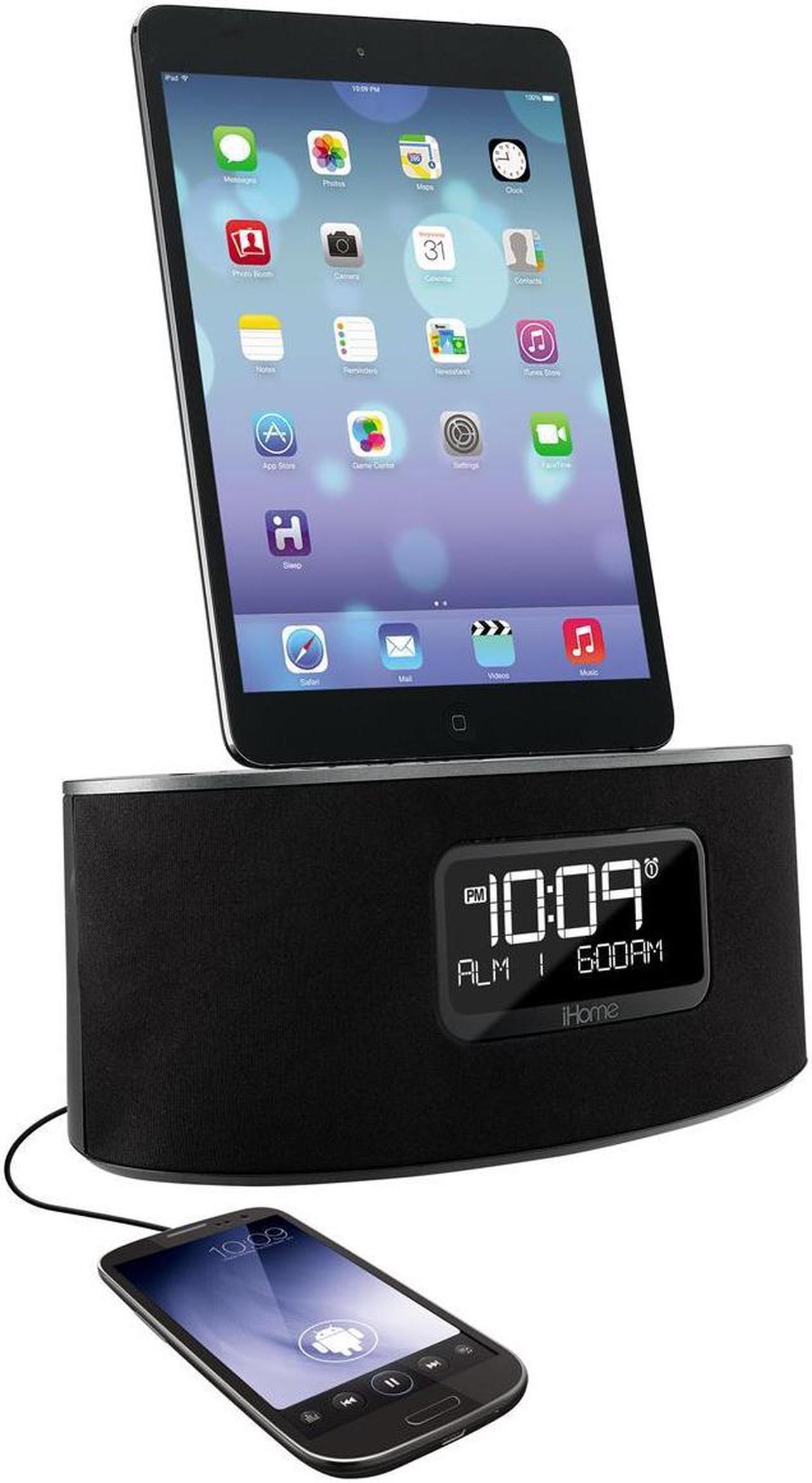 Alt view image 4 of 15 - iHome iDL46 Stereo Dual Alarm Clock Radio for iPad, iPhone&  iPod, Gray