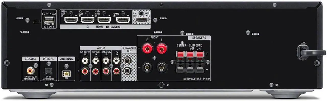 Alt view image 7 of 20 - Sony STRDH590 5.2 Channel Surround Sound Home Theater Receiver: 4K HDR AV Receiver with Bluetooth,Black