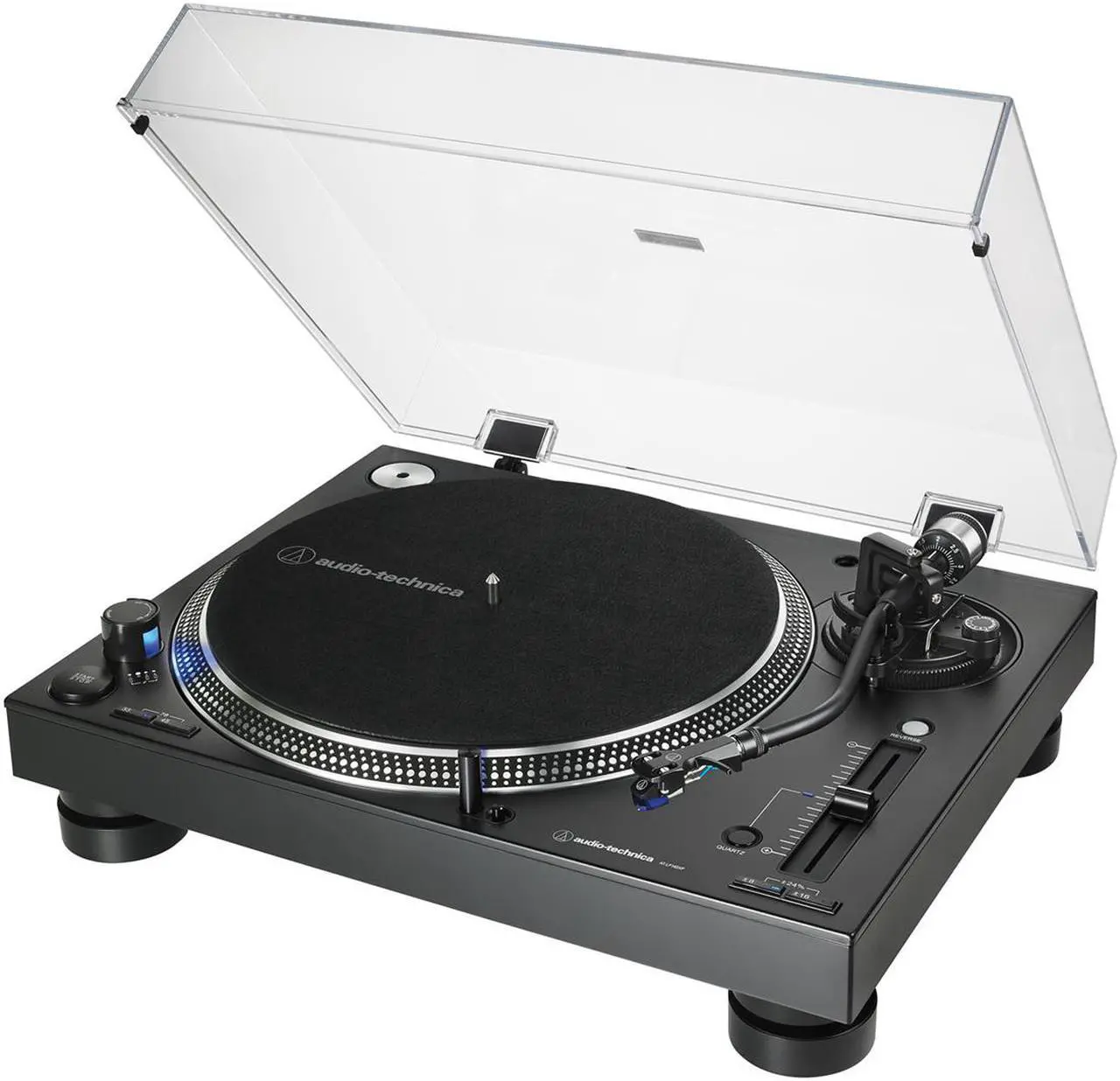 Alt view image 2 of 20 - AUDIO TECHNICA AT-LP140XP-BK DIRECT-DRIVE PRO DJ TURNTABLE