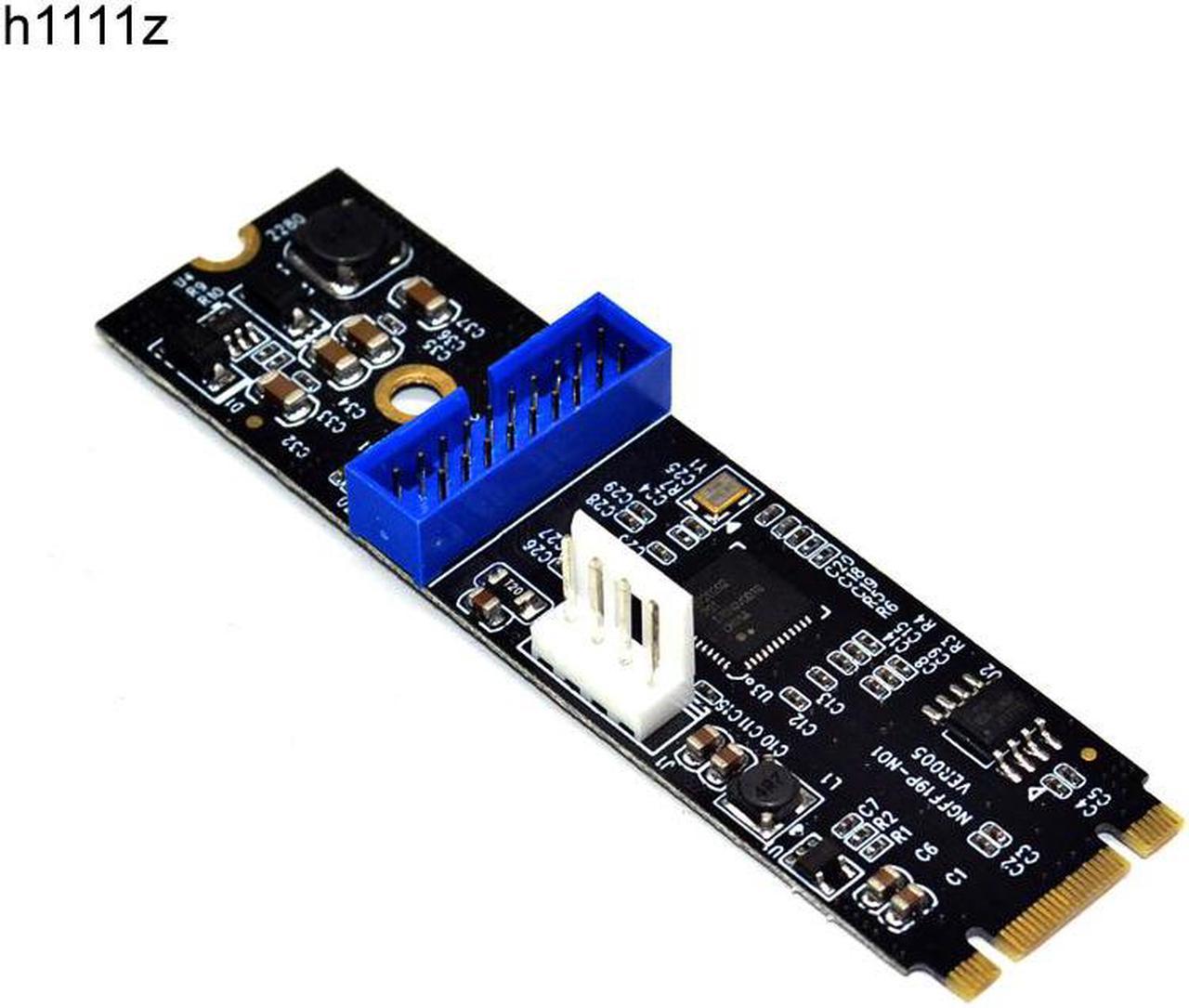 M.2 NGFF NVME to USB 3.0 19pin Header Convert Card NGFF to 2 Port USB3.0 Expansion Card Transfer Adapter IDE 4PIN Power Supply