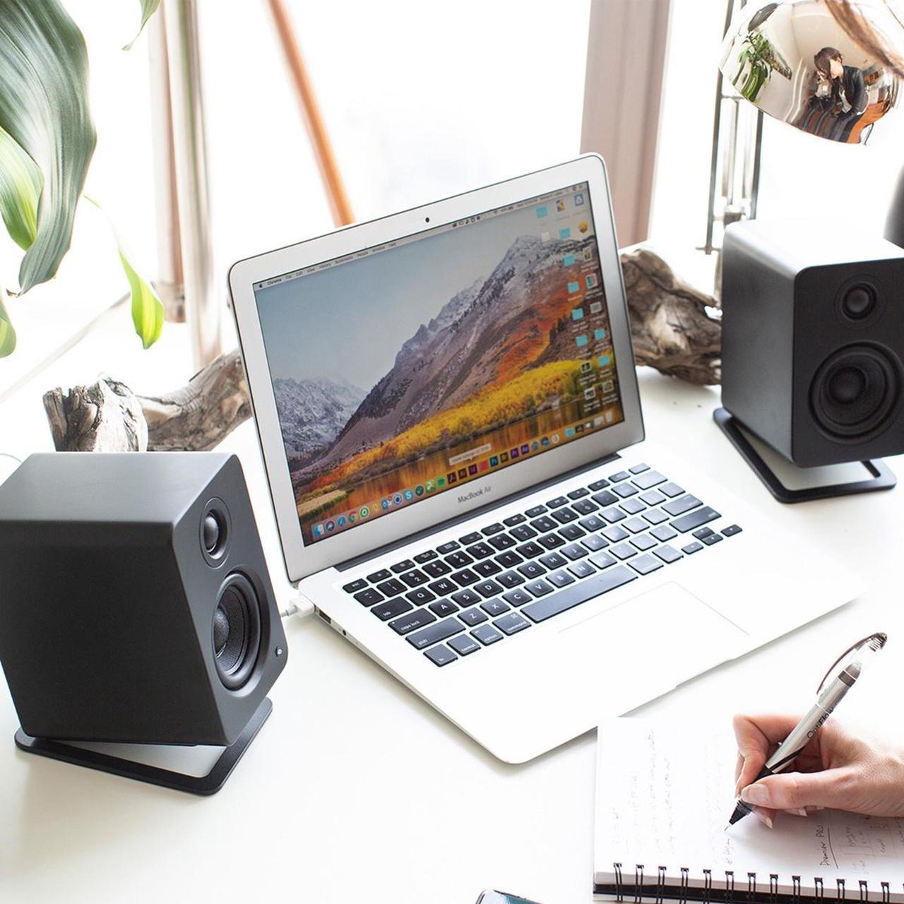 Alt view image 6 of 18 - Kanto S2 Desktop Speaker Stands for Small Speakers, Black