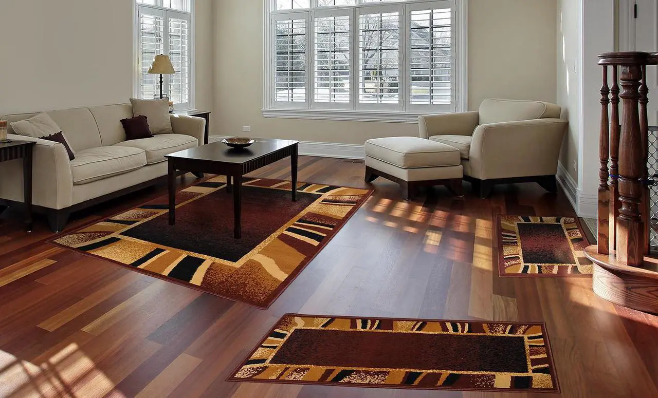 Alt view image 2 of 3 - Home Dynamix Area Rugs: Ariana Rug: 7542 Modern Striped Bordered Brown: 3 Piece Set