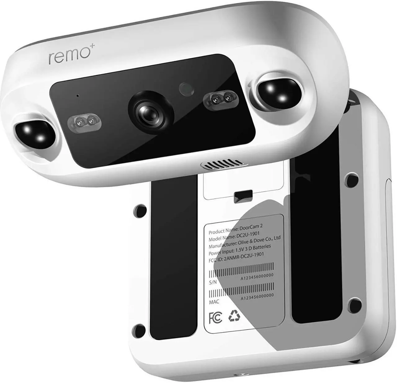 Alt view image 11 of 17 - Remo+ DoorCam 2 Full HD Over-the-Door Smart Security Camera, White #DCM2M