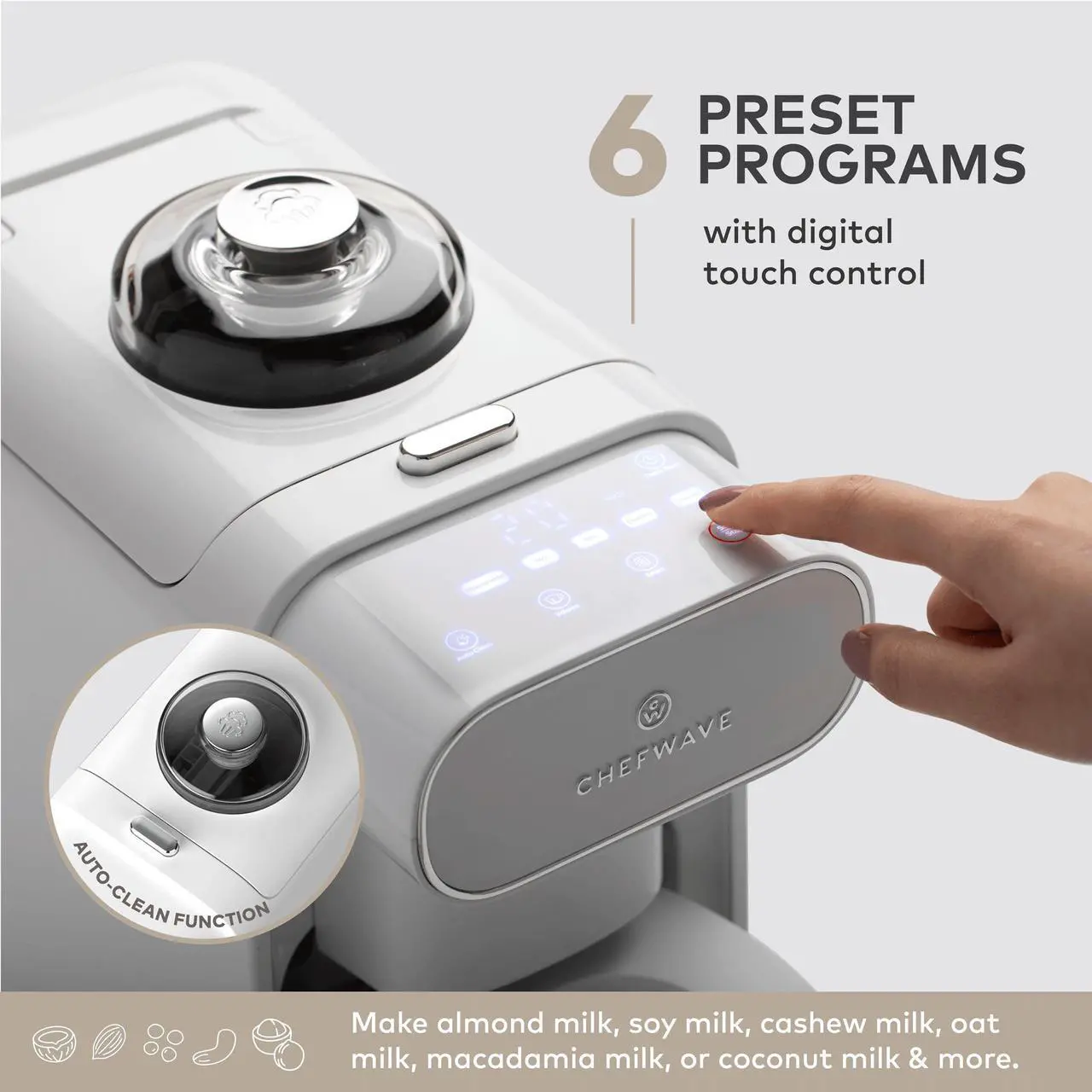 Alt view image 3 of 6 - ChefWave Milkmade Non-Dairy Milk Maker with 6 Plant-Based Programs, Auto Clean