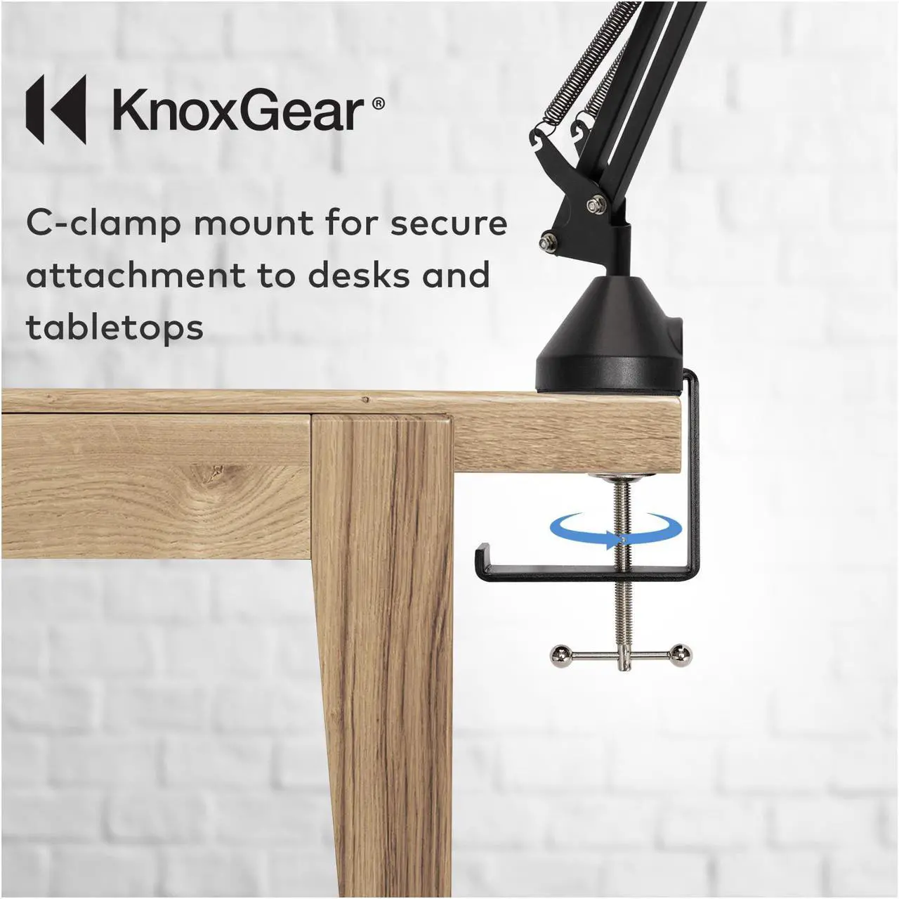 Alt view image 2 of 7 - Knox Gear Desktop Boom Arm Microphone Stand
