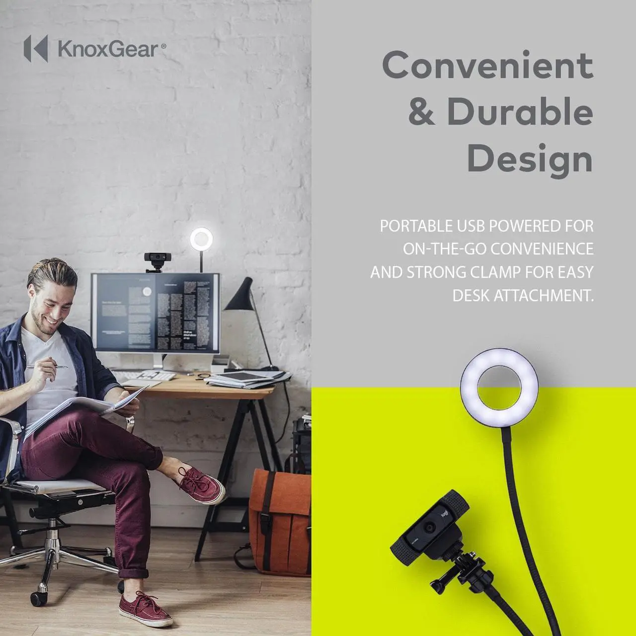Alt view image 7 of 7 - Knox Gear Selfie Ring Light Stand with Cell Phone Holder and Webcam/Camera Mount