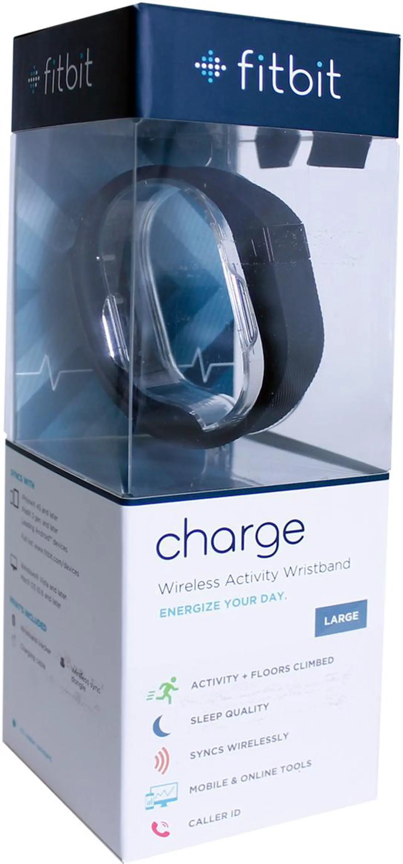 Alt view image 2 of 10 - Fitbit Charge Wireless Activity + Sleep Tracker Wristband - Black - Large