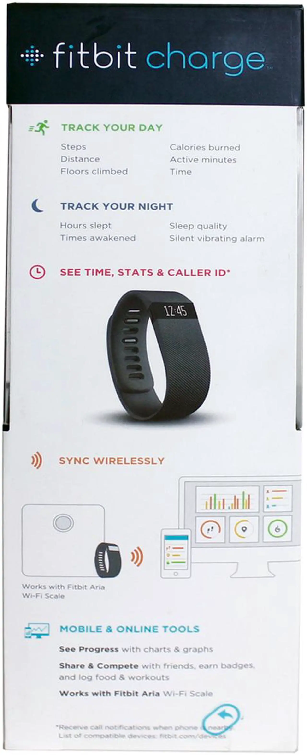 Alt view image 3 of 10 - Fitbit Charge Wireless Activity + Sleep Tracker Wristband - Black - Large