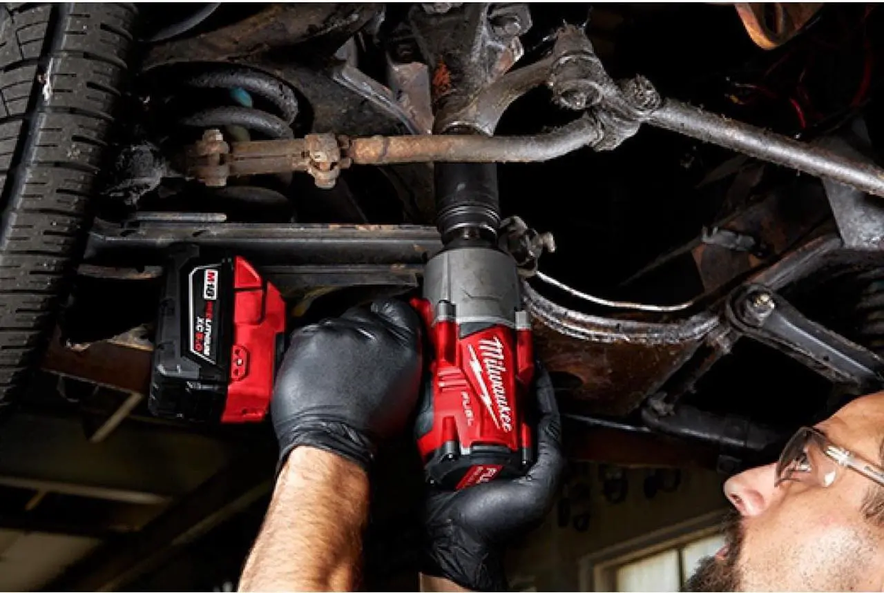 Alt view image 3 of 15 - Milwaukee Electric Tool - 2767-22 - Impact Wrench, Steel/Glass Filled Nylon/Rubber, Red, 18V, 10.75 H x 3.15 W x 8.39