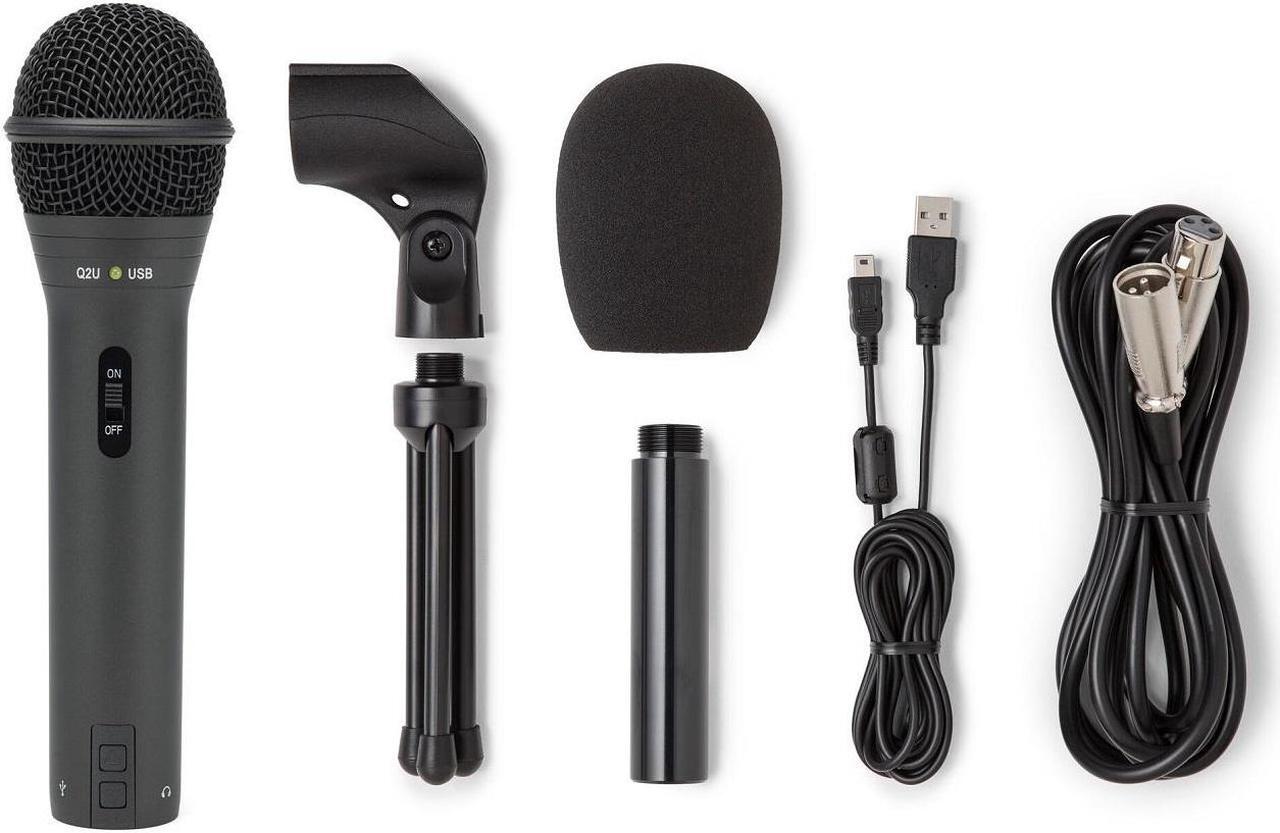 Alt view image 5 of 9 - Samson Q2U Handheld Dynamic USB Microphone Recording and Podcasting Pack (Black)
