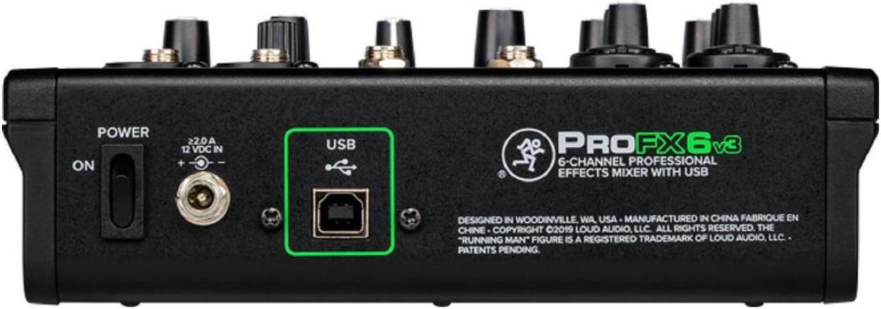 Alt view image 9 of 20 - Mackie ProFX Series, 6 Mixer - Unpowered, 6-Channel w/USB (ProFX6v3)