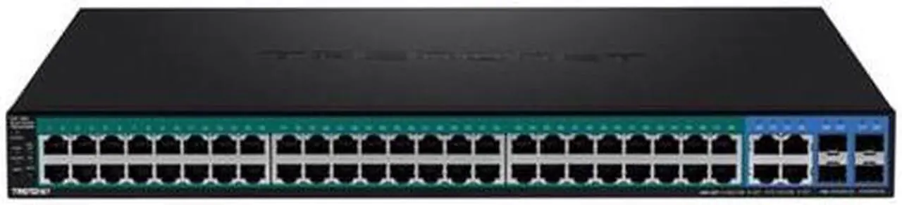 Alt view image 19 of 20 - TRENDnet 52-Port Gigabit Web Smart PoE+ Switch, 48 Gigabit PoE+ Ports, 4 Shared Gigabit Ports (RJ-45 Or SFP), 370W PoE Power Budget, 104Gbps Switching Capacity, Lifetime Protection, Black, TPE-5240WS