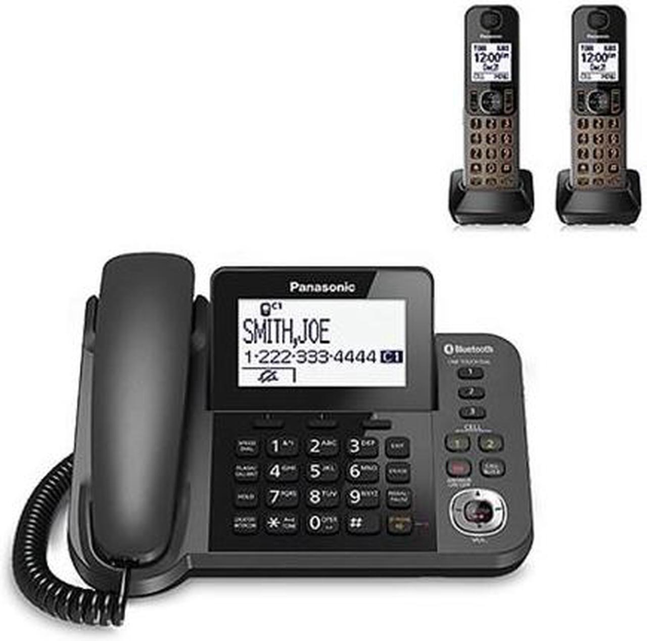 Alt view image 5 of 8 - PANASONIC KX-TGF382M Link2Cell Bluetooth Corded / Cordless Phone and Answering Machine with 2 Cordless Handsets