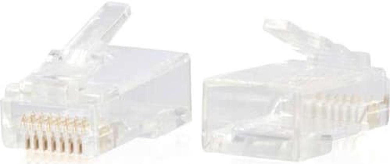 Alt view image 4 of 8 - C2G RJ45 Cat6 Modular Plug for Round Solid/Stranded Cable - 50pk - 50 Pack - 1 x RJ-45 Male - Clear