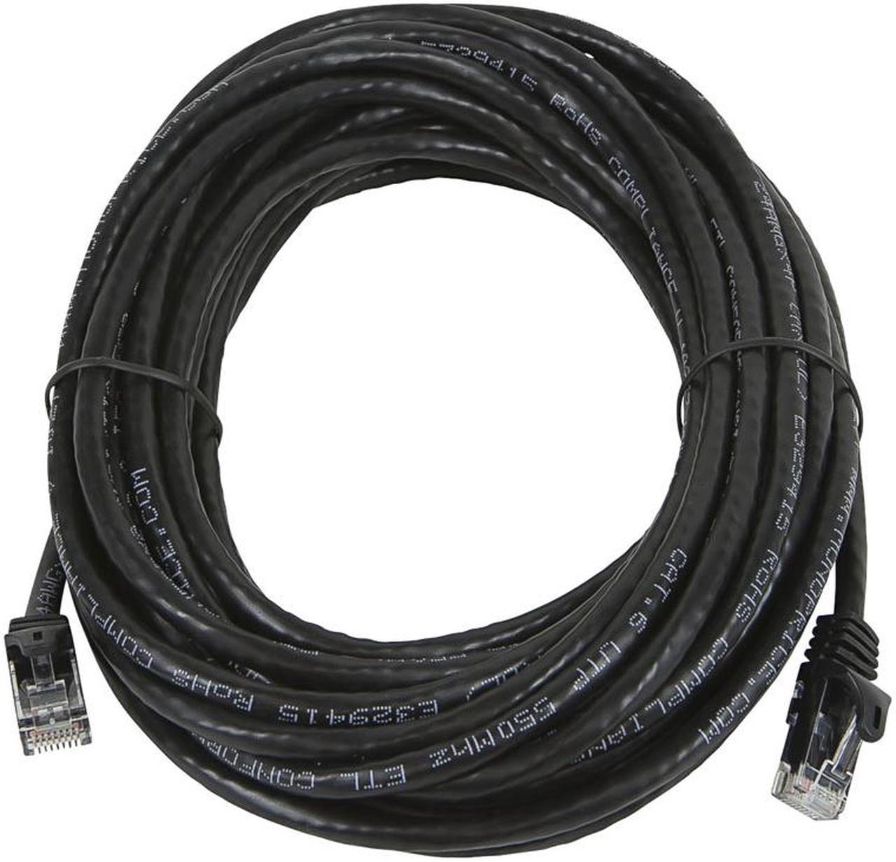 Monoprice Cat5e Ethernet Patch Cable - 25 Feet - Black | Network Internet Cord - Snagless RJ45, Stranded, 350Mhz, UTP, Pure Bare Copper Wire, 24AWG - Flexboot Series