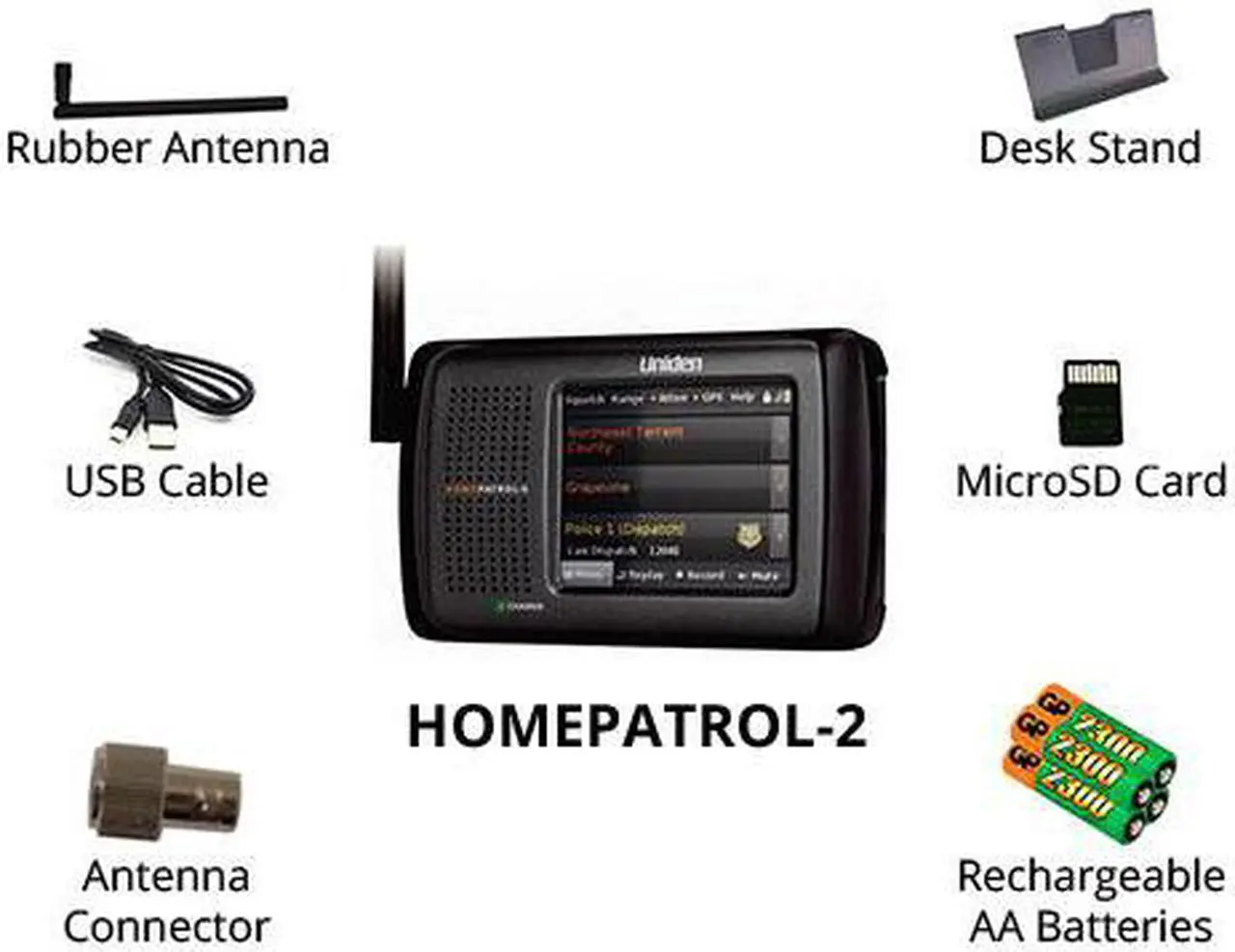 Alt view image 9 of 15 - Uniden Homepatrol-2 Color Touchscreen Scanner w/ 4 GB MicroSD Card