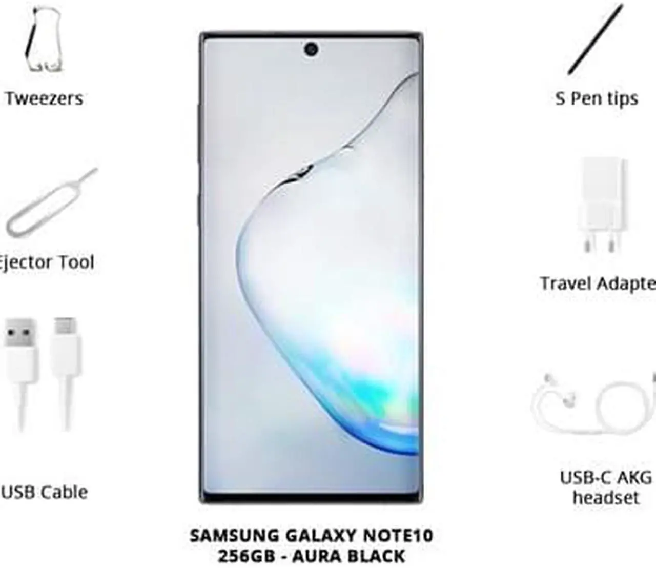 Alt view image 3 of 19 - Samsung Galaxy Note10 SM-N970U1 6.3" Smartphone 256GB Android 9.0 Pie Aura Black