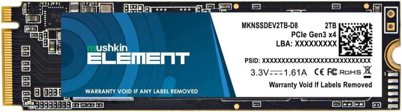 Mushkin 2TB ELEMENT M.2 2280 PCIE GEN3 X4 Solid State Drive