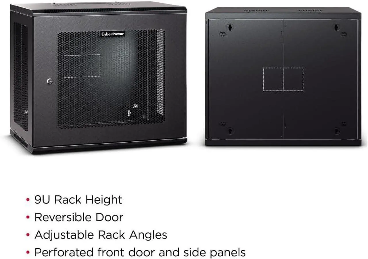 Alt view image 3 of 4 - CyberPower Carbon CR9U61003 9U Wall Mount Rack Enclosure, Black