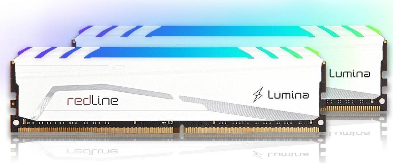 Mushkin 16GB (2X8GB) Redline® Lumina White PC4-3200 3200Mhz DDR4 UDIMM MLB4C320EJJP8GX2