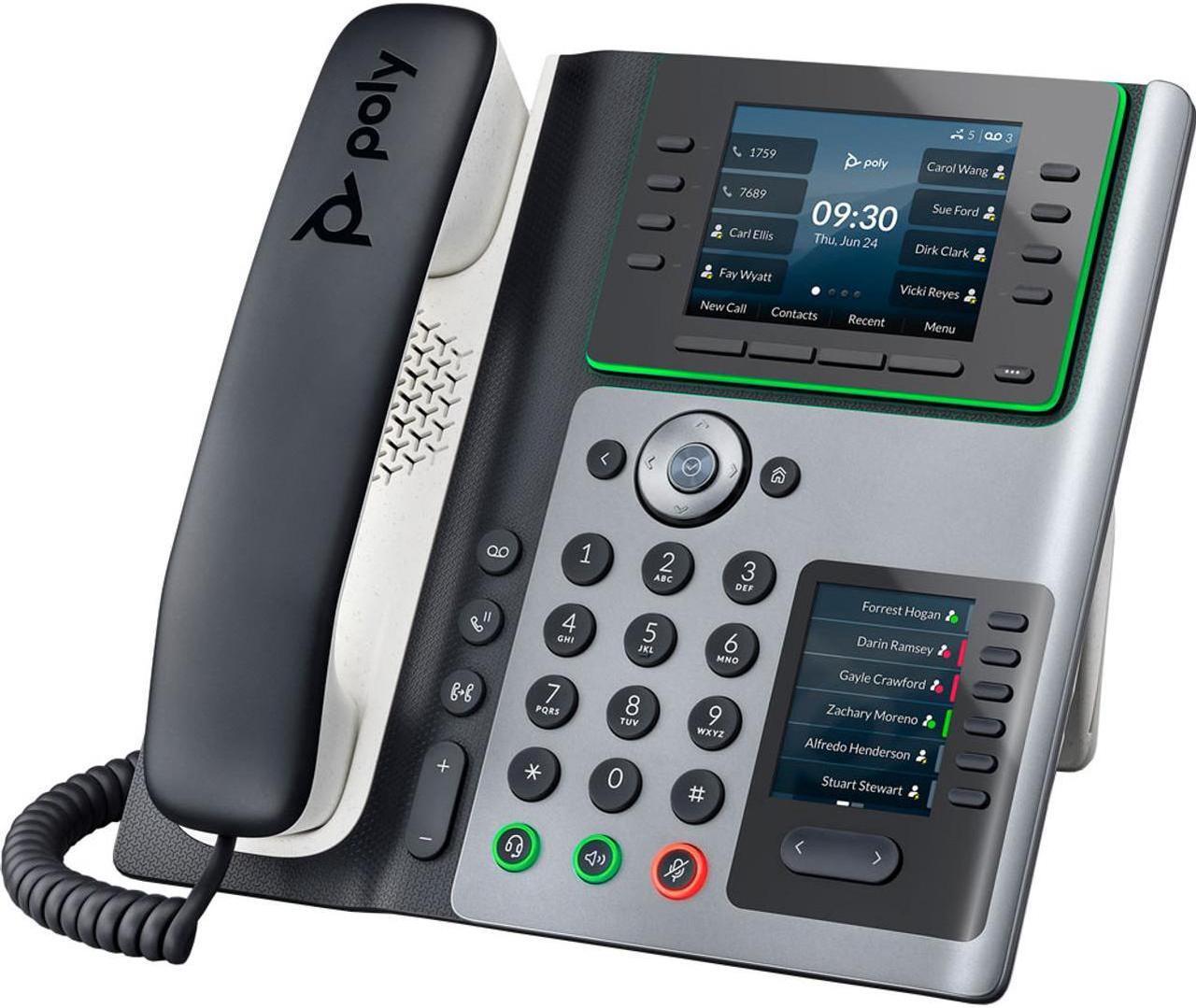 Main image of HP Poly Edge E450 IP Phone Corded/Cordless Wi-Fi, Bluetooth Desktop Black VoIP IEEE 802.11a/b/g/n/ac 2x Network RJ-45 PoE Ports Model 82M90AA
