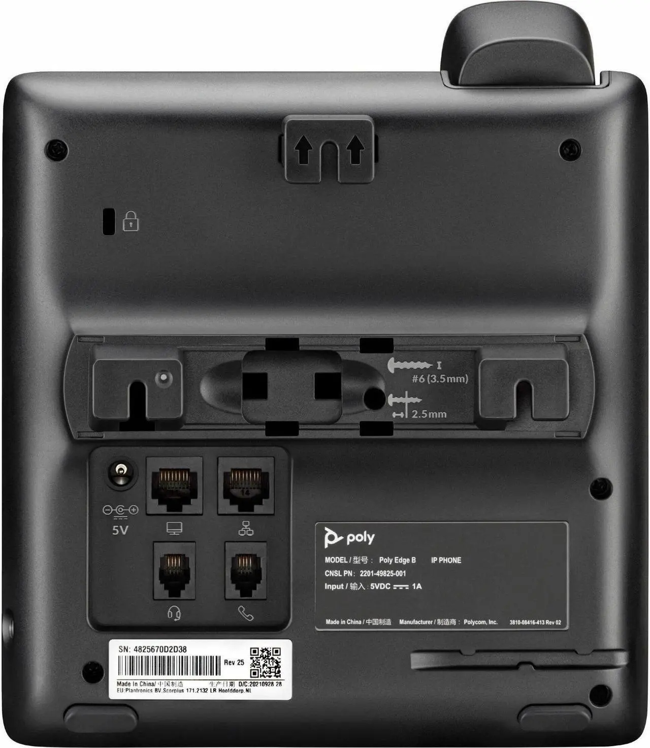 Alt view image 3 of 16 - HP Poly Edge B10 IP Phone Corded Wall Mountable Desktop Black VoIP 2x Network RJ-45 Model 84C19AA#ABA