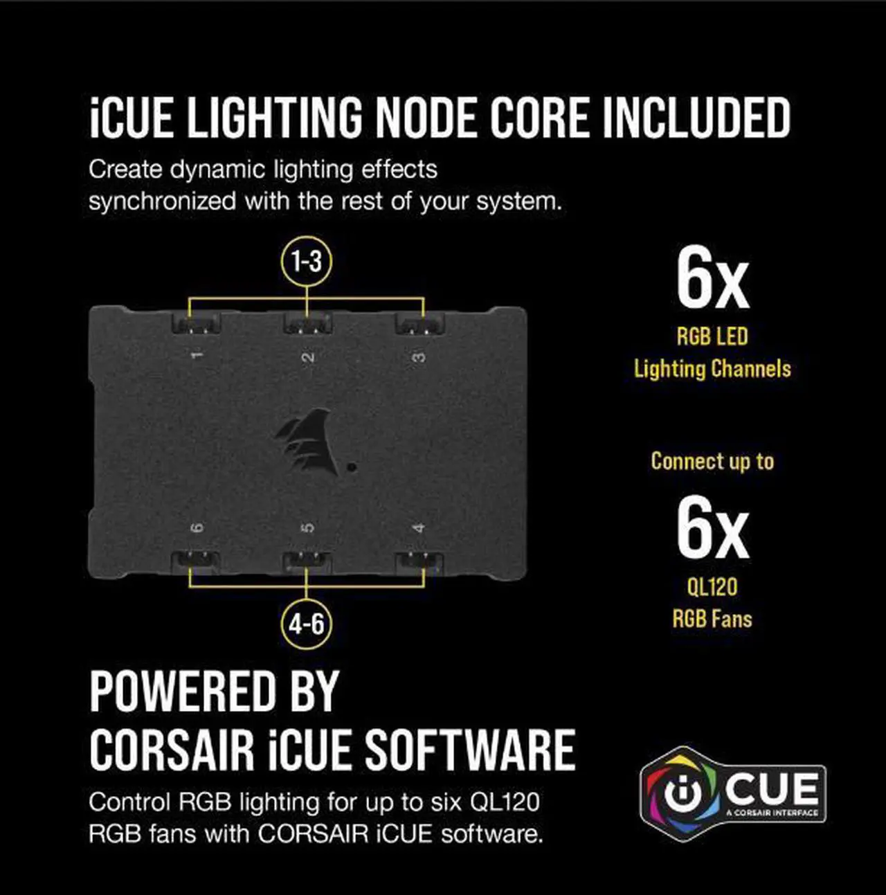 Alt view image 3 of 3 - Corsair iCUE QL120 RGB 120mm PWM Triple Fan With Lighting Node CORE CO-9050098-WW
- 3 Pack