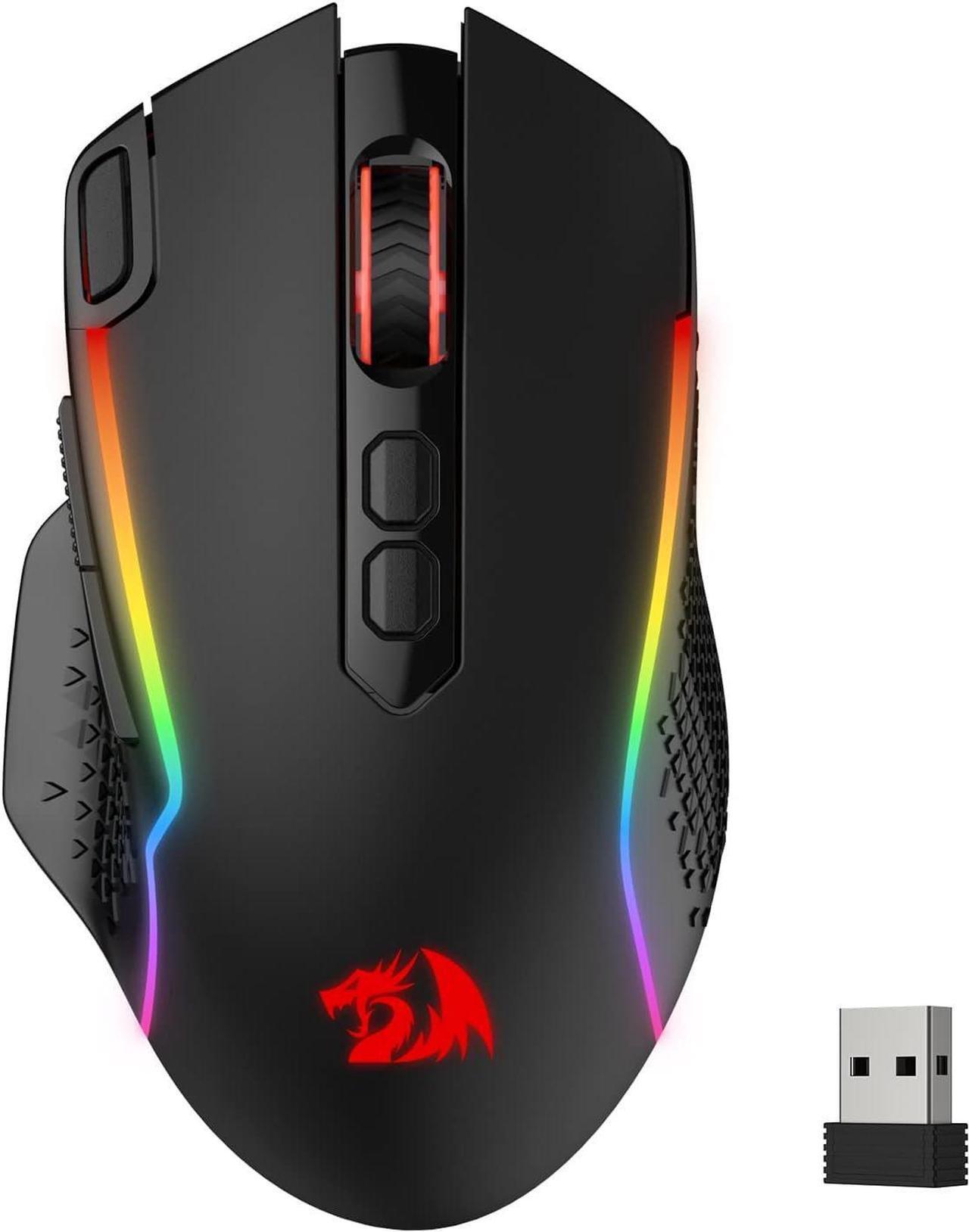 Main image of Redragon M810 Pro Wireless Gaming Mouse, 10000 DPI Wired/Wireless Gamer Mouse w/Rwwwd Fire Key, 8 Macro Buttons, 45-Hour Durable Power Capacity and RGB Backlit for PC/Mac/Laptop