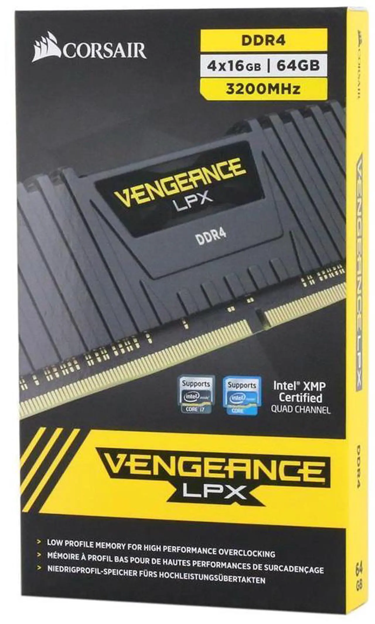Alt view image 2 of 2 - CORSAIR Vengeance LPX 64GB (4 x 16GB) 288-Pin PC RAM DDR4 3200 (PC4 25600) Desktop Memory Model CMK64GX4M4E3200C16