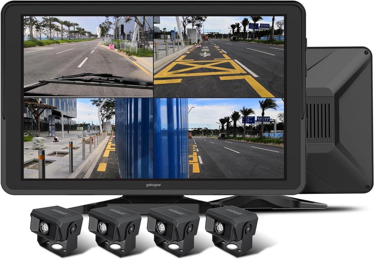 Main image of GekoGear 4 Channel 1080P Dash Cam For Trucks With a 10.1" IPS Screen