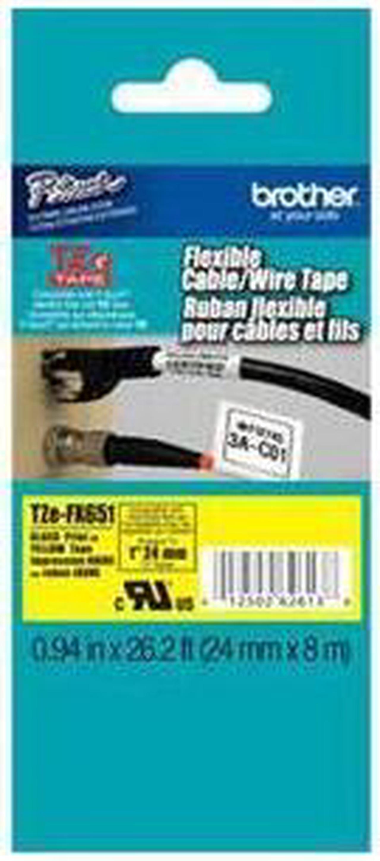 Brother TZE-FX651 Black on yellow Flexible Label Tape