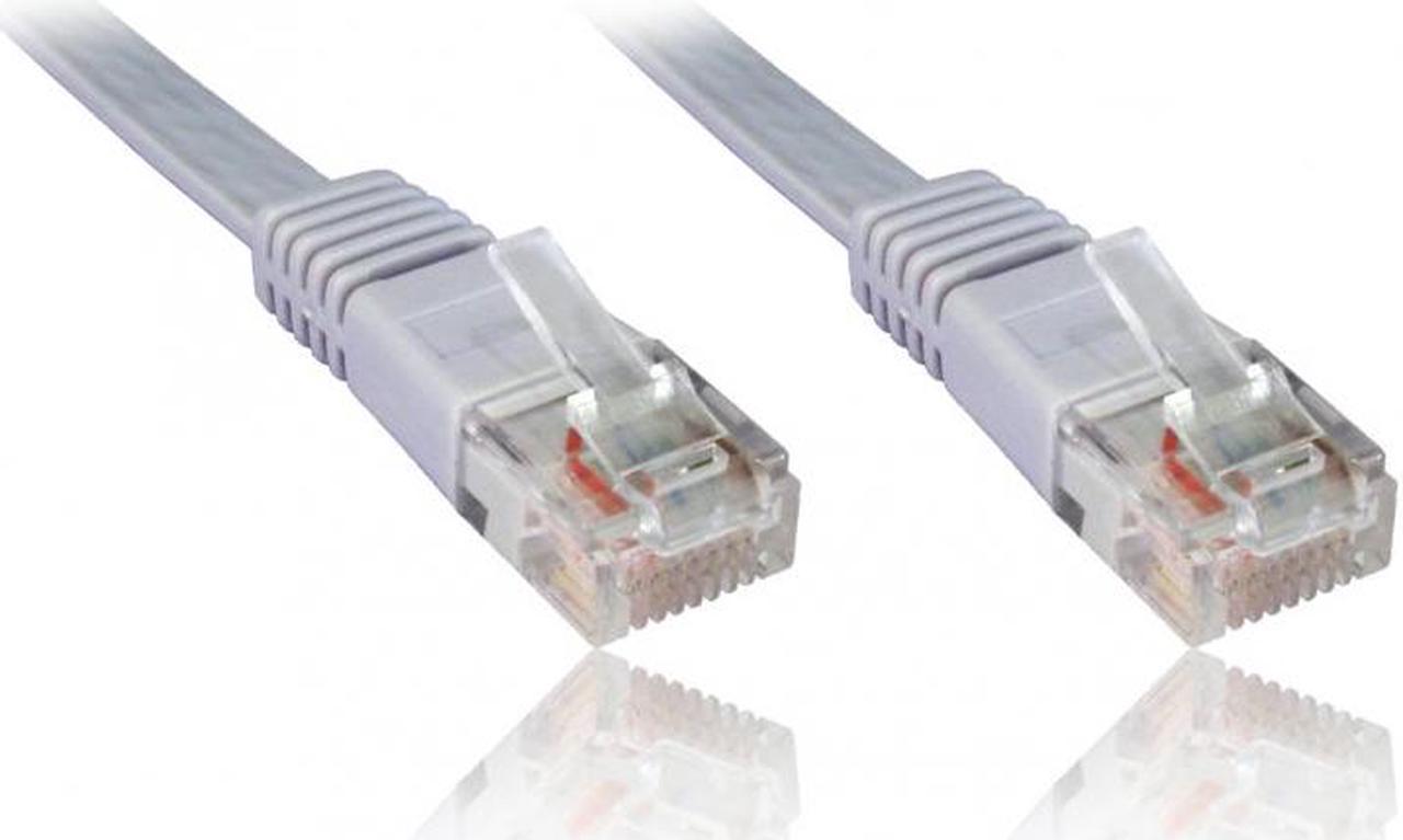 NEON Network Cable Patch Cord CAT6 RJ45 UTP Flat 60ft. Grey Model SX499D