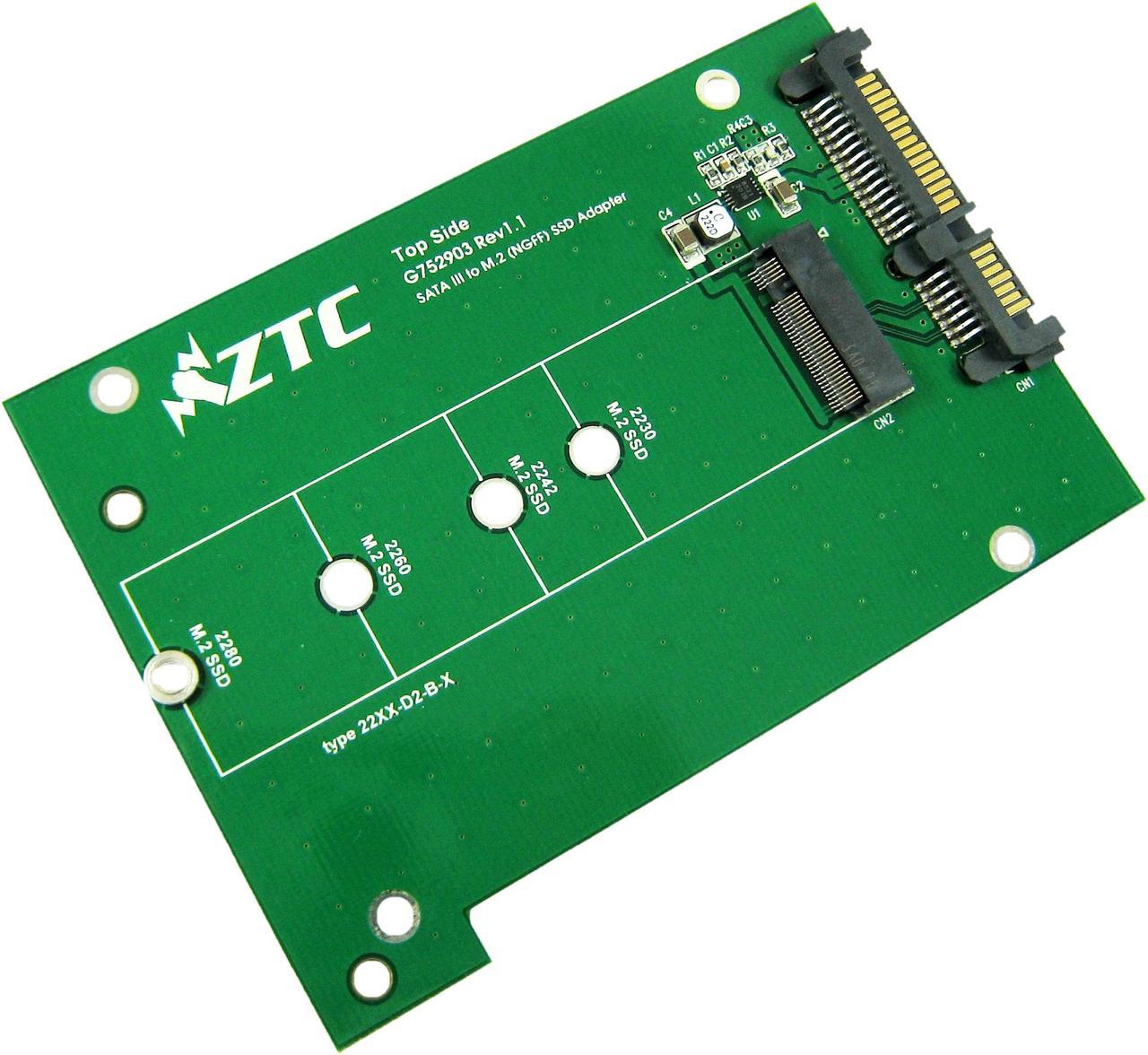 ZTC Thunder Board M.2 NGFF SSD to SATA III Board Adapter. Multi Size Fit with High Speed 6.0GB/s. Model ZTC-AD001