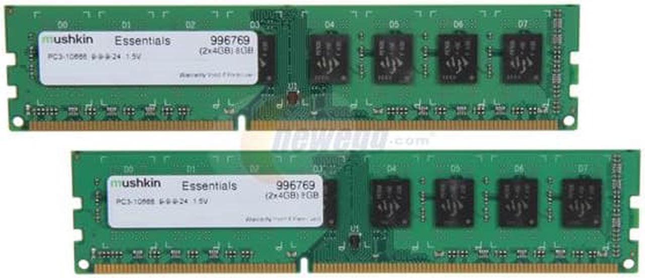 Mushkin Enhanced 8GB (2 x 4GB) Essentials DDR3 PC3-10666 1333MHz 240-Pin Desktop Memory Model 996769