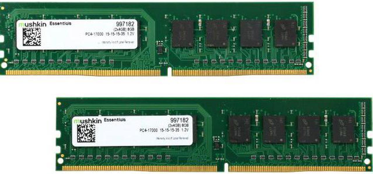 Mushkin Enhanced  8GB (2 x 4GB) Essentials DDR4 PC4-17000 2133MHz 288-Pin Desktop Memory Model 997182