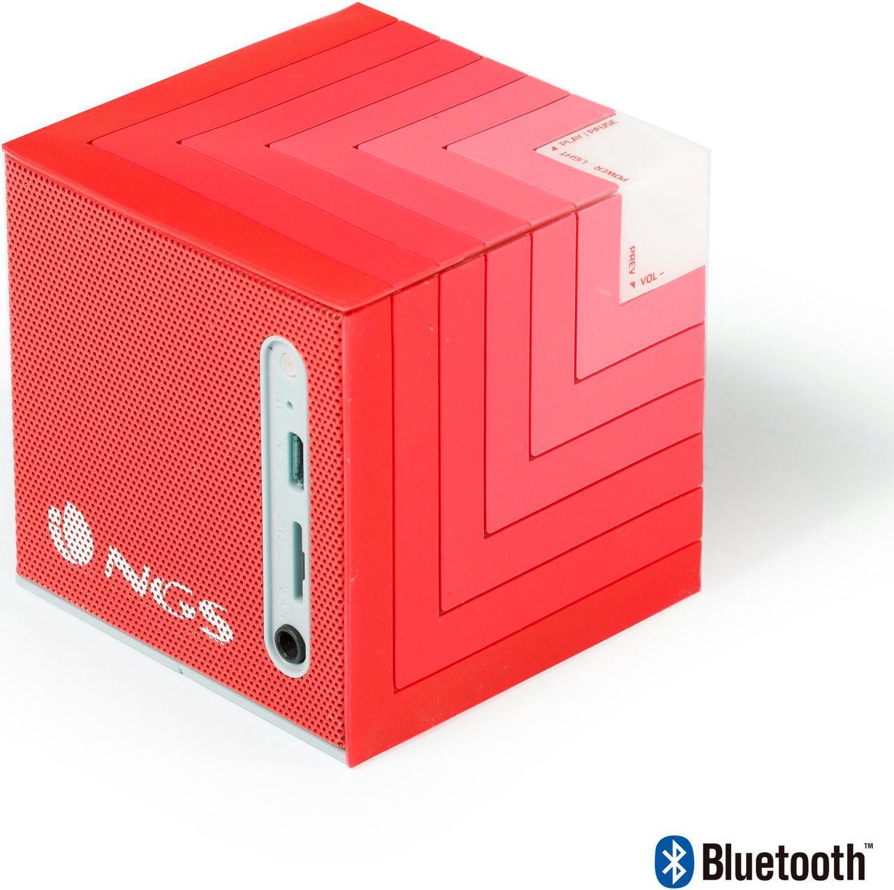 Main image of NGS 5W Roller Cube LED Red Bluetooth Speaker Model ROLLERCUBERED