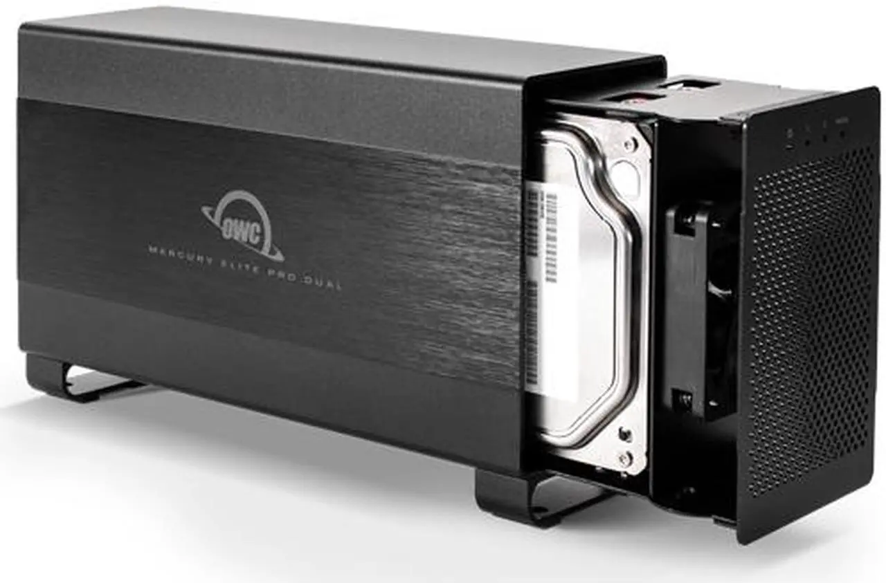 Alt view image 2 of 10 - OWC 4.0TB Mercury Elite Pro Dual USB 3.1 Gen 1 & Thunderbolt 2 RAID Storage Solution - 7200RPM HDDs Model OWCTB2U3MED04T