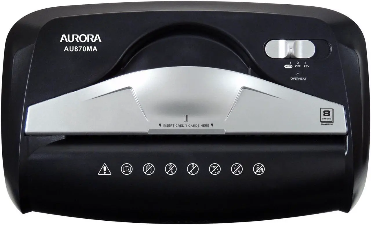 Alt view image 4 of 11 - Aurora AU870MA High-Security 8-Sheet Micro-Cut Paper, Credit Card Shredder